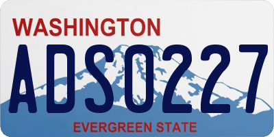 WA license plate ADS0227