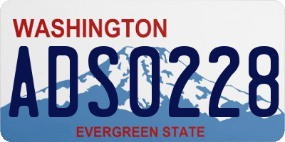 WA license plate ADS0228