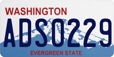 WA license plate ADS0229