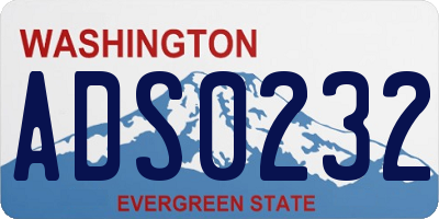 WA license plate ADS0232