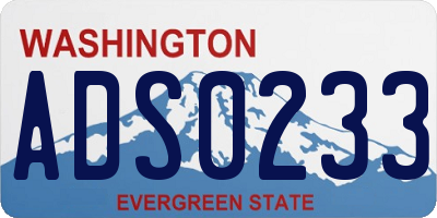 WA license plate ADS0233