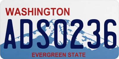 WA license plate ADS0236