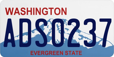 WA license plate ADS0237