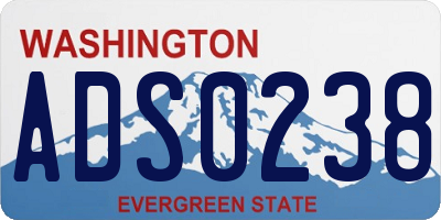 WA license plate ADS0238