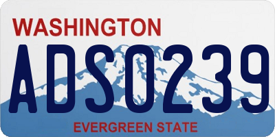 WA license plate ADS0239