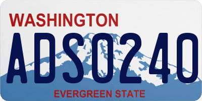 WA license plate ADS0240