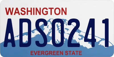 WA license plate ADS0241