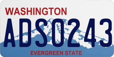 WA license plate ADS0243