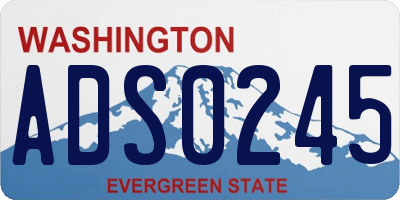 WA license plate ADS0245