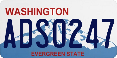 WA license plate ADS0247
