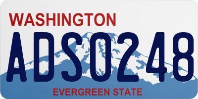 WA license plate ADS0248