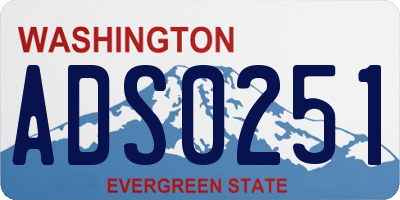WA license plate ADS0251