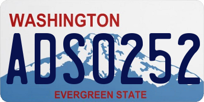 WA license plate ADS0252