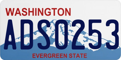 WA license plate ADS0253