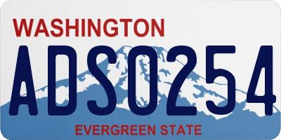 WA license plate ADS0254