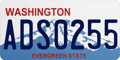 WA license plate ADS0255