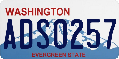 WA license plate ADS0257