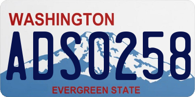 WA license plate ADS0258