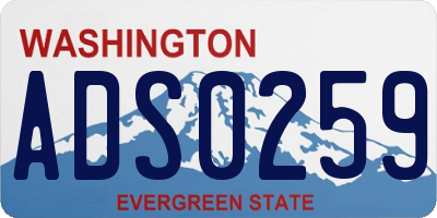 WA license plate ADS0259