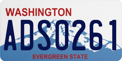 WA license plate ADS0261