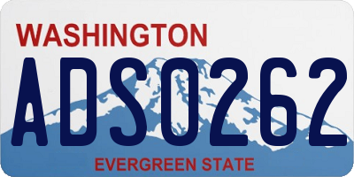 WA license plate ADS0262