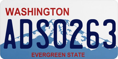 WA license plate ADS0263