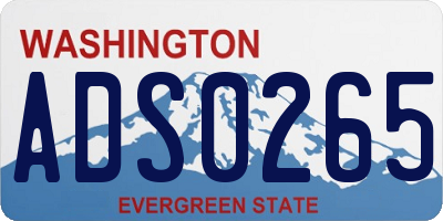 WA license plate ADS0265