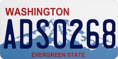 WA license plate ADS0268