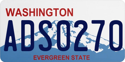 WA license plate ADS0270
