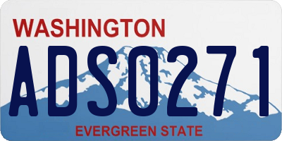 WA license plate ADS0271