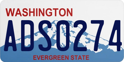 WA license plate ADS0274