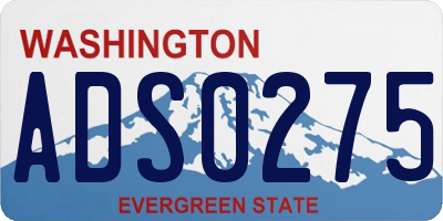 WA license plate ADS0275