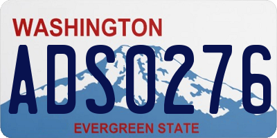 WA license plate ADS0276