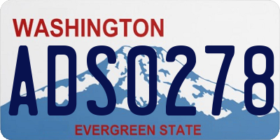 WA license plate ADS0278