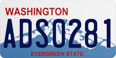 WA license plate ADS0281