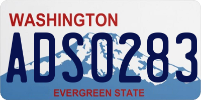 WA license plate ADS0283