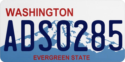 WA license plate ADS0285