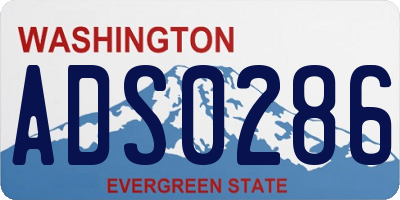 WA license plate ADS0286