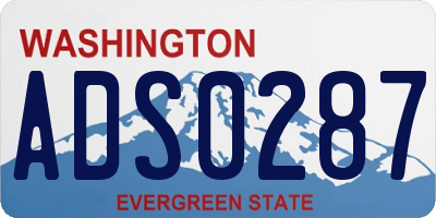WA license plate ADS0287
