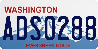 WA license plate ADS0288