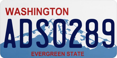 WA license plate ADS0289