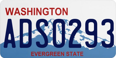 WA license plate ADS0293