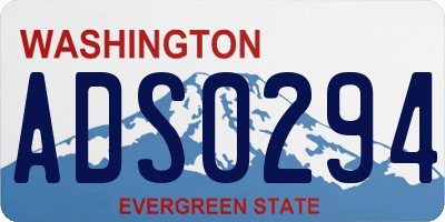 WA license plate ADS0294