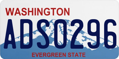 WA license plate ADS0296