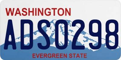 WA license plate ADS0298