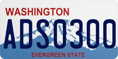WA license plate ADS0300