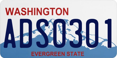 WA license plate ADS0301