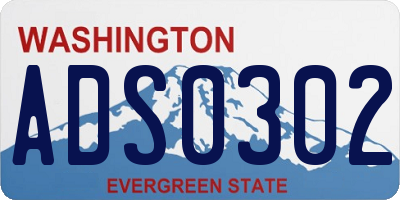 WA license plate ADS0302