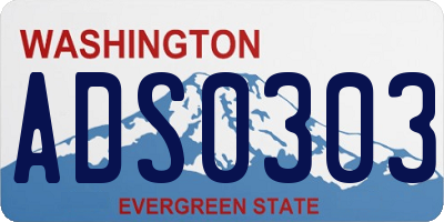 WA license plate ADS0303