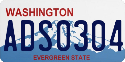 WA license plate ADS0304